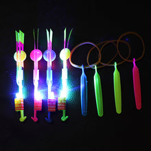 Load image into Gallery viewer, 1200Pack Luminous Slingshot Flying Arrow Toy, Flash Light Up Ejection Rocket, LED Light Flying Sword & Bamboo Dragonfly, Outdoor Night Game Toy for Kids