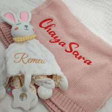 Load image into Gallery viewer, Diy Name Customized Infant Swaddle Baby Blanket for Newborn Receiving Wrap Bed Cover Sheet 80x100 Knitted Sofa Nap Bedding Quilt
