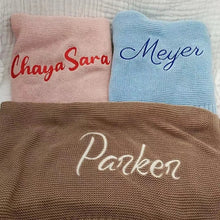 Load image into Gallery viewer, Diy Name Customized Infant Swaddle Baby Blanket for Newborn Receiving Wrap Bed Cover Sheet 80x100 Knitted Sofa Nap Bedding Quilt
