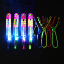 Load image into Gallery viewer, 1200Pack Luminous Slingshot Flying Arrow Toy, Flash Light Up Ejection Rocket, LED Light Flying Sword &amp; Bamboo Dragonfly, Outdoor Night Game Toy for Kids
