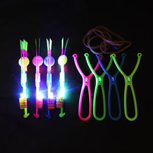 Load image into Gallery viewer, 1200Pack Luminous Slingshot Flying Arrow Toy, Flash Light Up Ejection Rocket, LED Light Flying Sword &amp; Bamboo Dragonfly, Outdoor Night Game Toy for Kids
