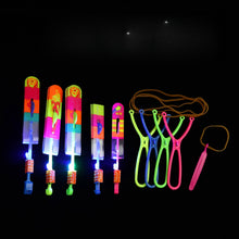 Load image into Gallery viewer, 1200Pack Luminous Slingshot Flying Arrow Toy, Flash Light Up Ejection Rocket, LED Light Flying Sword &amp; Bamboo Dragonfly, Outdoor Night Game Toy for Kids
